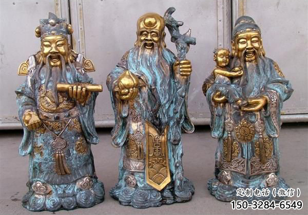 福祿壽雕塑廠家，仿銅佛像價格，家居佛堂擺件