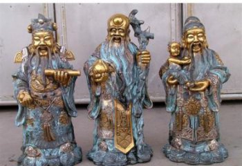 福祿壽雕塑廠家，仿銅佛像價格，家居佛堂擺件