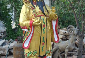文財神雕塑廠家，彩繪玻璃鋼佛像，寺廟佛像小品