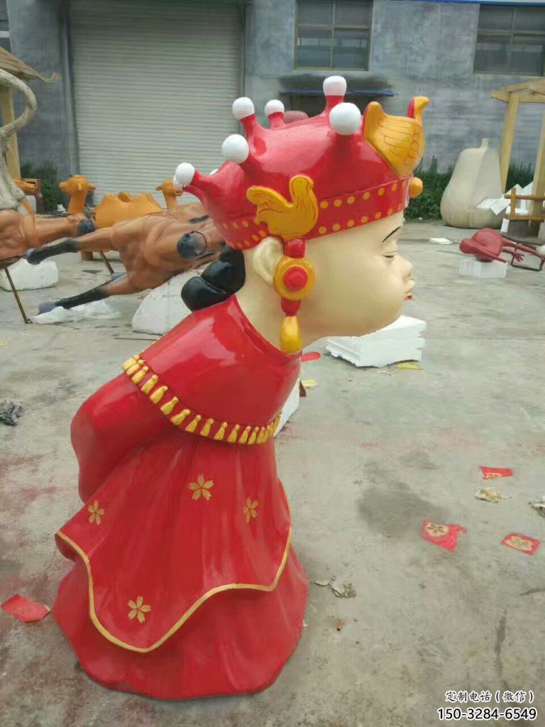 戲曲雕塑廠家，唱戲人物雕塑，彩繪抽象人物小品