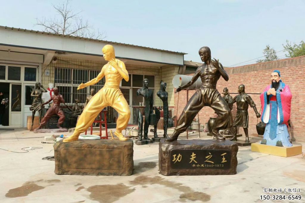 李小龍雕塑廠家，功夫人物擺件，玻璃鋼仿古人物小品