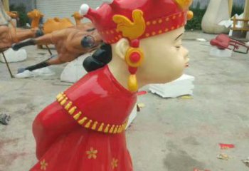 戲曲雕塑廠家，唱戲人物雕塑，彩繪抽象人物小品
