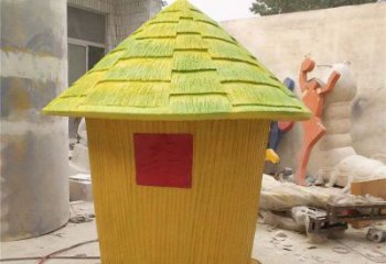 糧倉雕塑廠家，農(nóng)村雕塑小品，豐收主題玻璃鋼雕塑擺件