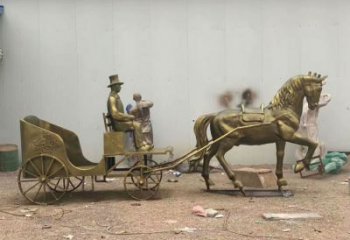 馬夫雕塑廠家，古代人物小品，馬夫趕車雕塑制作價(jià)格