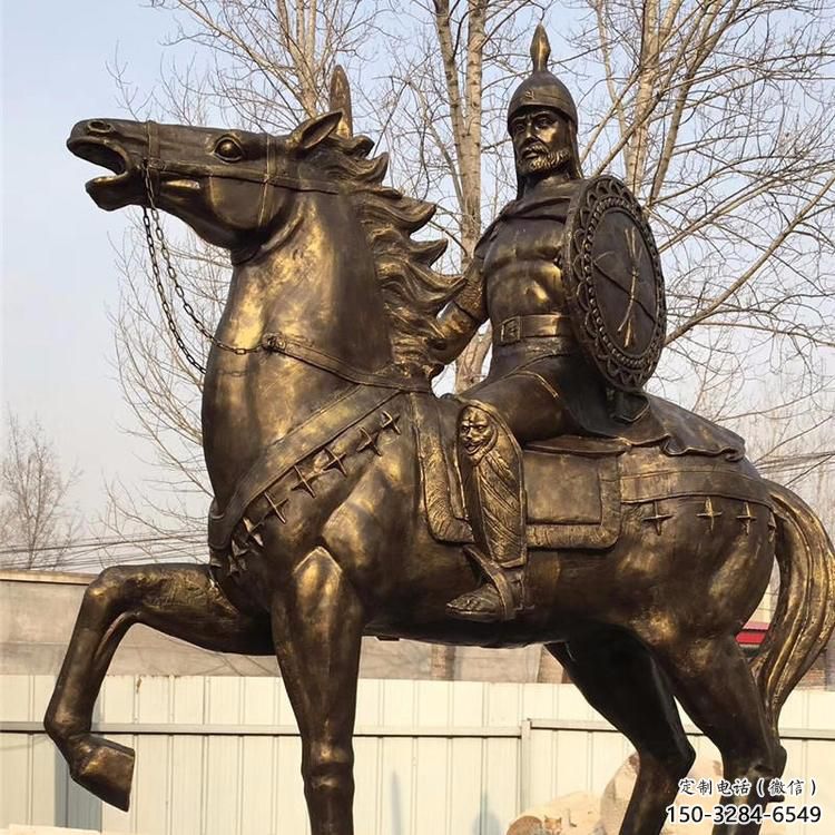 騎兵雕塑廠家，蒙古騎馬人雕塑，古代人物小品