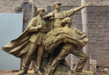 軍人雕塑廠家，革命主題雕塑，軍人戰(zhàn)士雕塑小品