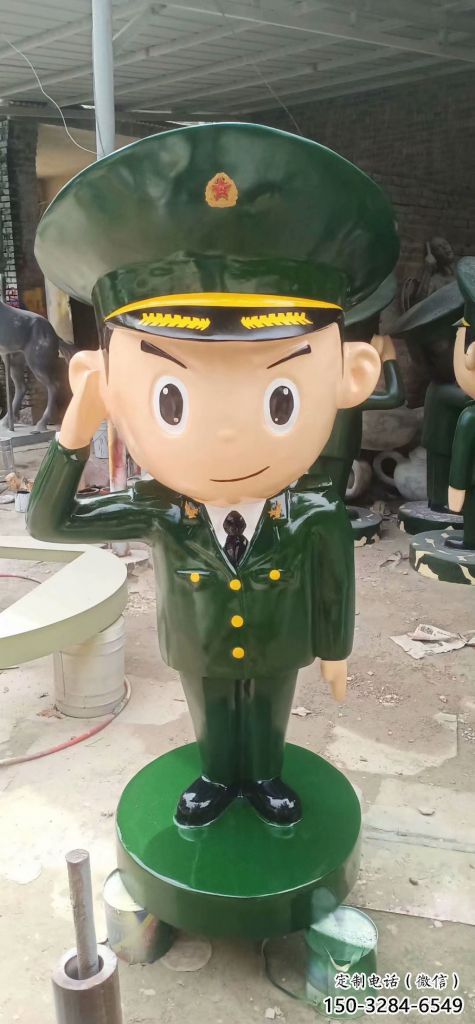 警察雕塑廠家，彩繪卡通人物，玻璃鋼警察雕塑制作