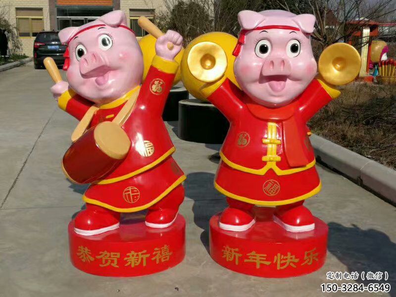 小豬佩奇雕塑廠家，卡通吉祥物雕塑，影視劇動漫雕塑小品