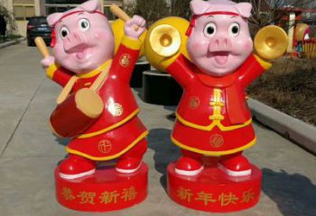 小豬佩奇雕塑廠家，卡通吉祥物雕塑，影視劇動(dòng)漫雕塑小品