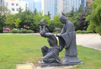 岳母刺字雕塑廠家，典故人物擺件，古代歷史人物雕塑小品