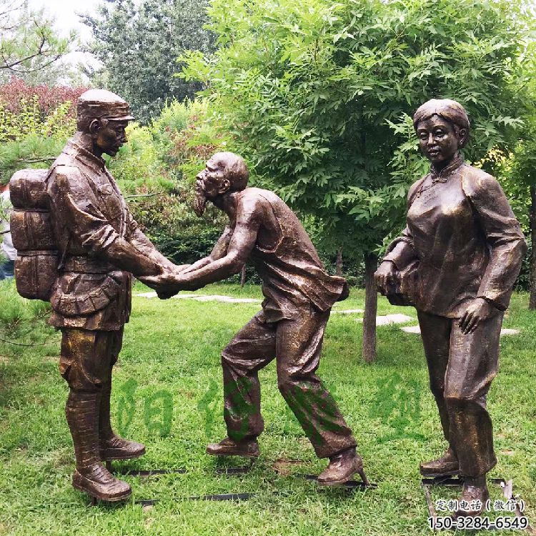 擁軍雕塑廠(chǎng)家，紀(jì)念主題人物，仿銅擁軍雕塑廠(chǎng)
