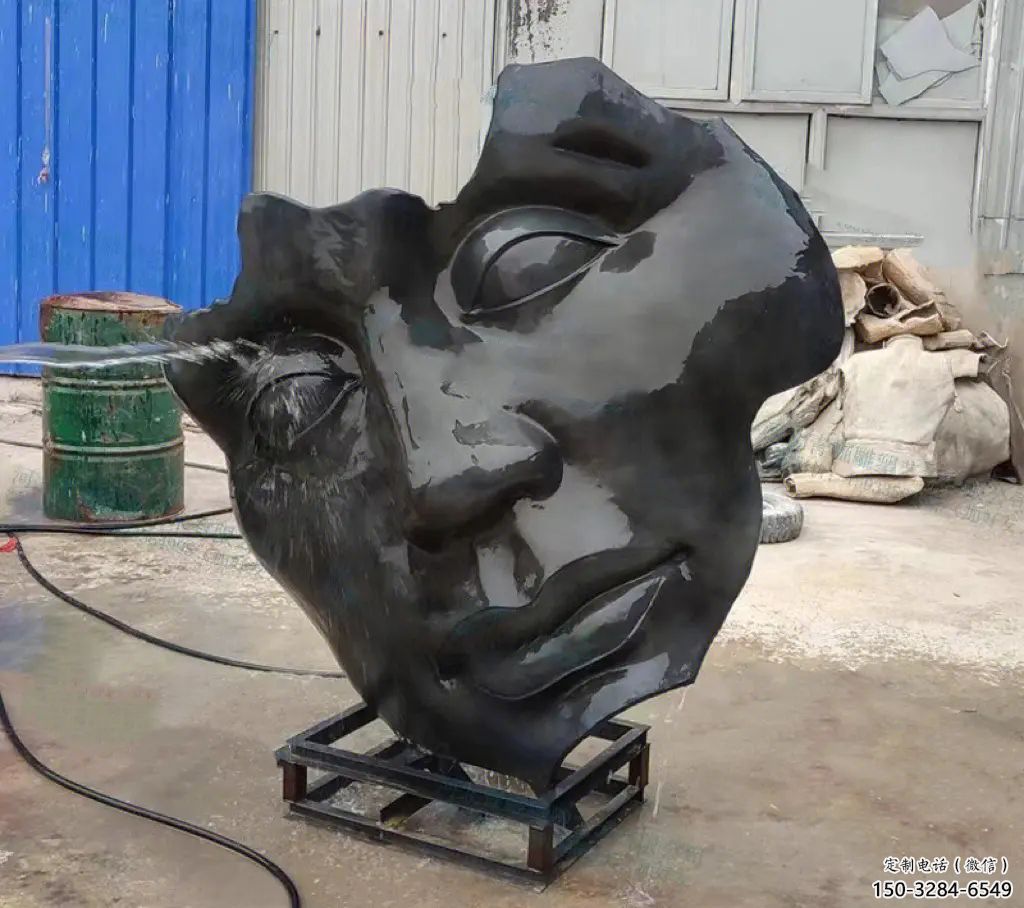 人臉雕塑廠家，抽象人頭像雕塑，抽象人臉雕塑制作
