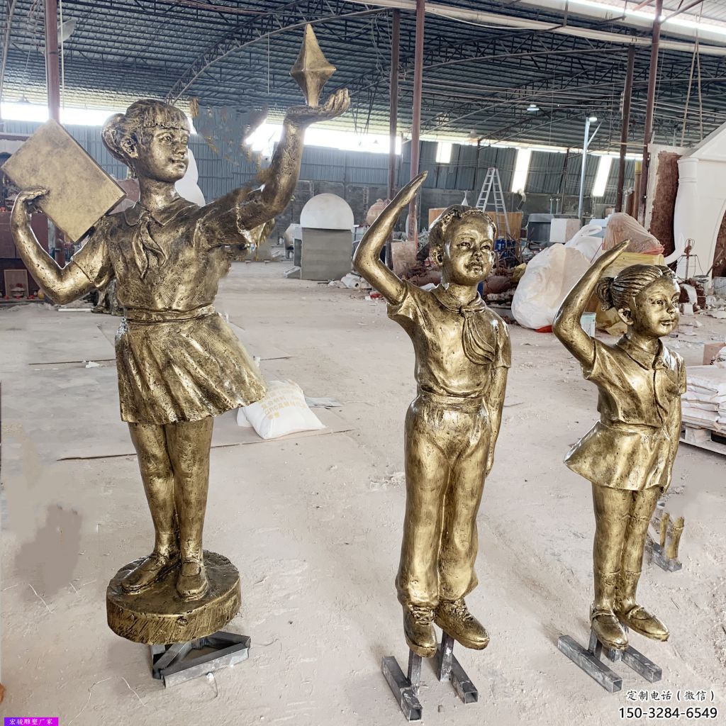 學(xué)生雕塑廠家，校園人物小品，仿銅學(xué)生雕塑廠