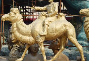 絲綢之路雕塑廠家，古代商隊人物，駱駝運輸?shù)袼苄∑?></a>
                  <p class=