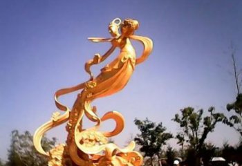 天女散花雕塑廠家，古代神話人物小品，廣場雕塑擺件