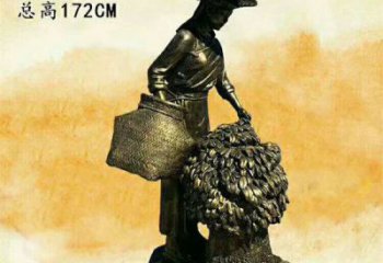 農(nóng)民雕塑廠家，豐收主題雕塑小品，農(nóng)村勞動(dòng)人物場景雕塑