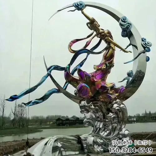 嫦娥奔月雕塑廠家，神話愛情人物小品，公園廣場(chǎng)雕塑
