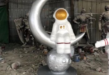 外星人雕塑廠家，現(xiàn)代航天人物小品，玻璃鋼外星人雕塑廠