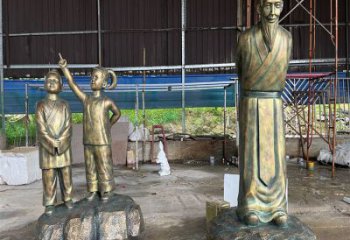 書生雕塑廠家，古代私塾人物小品，玻璃鋼書生雕塑制作