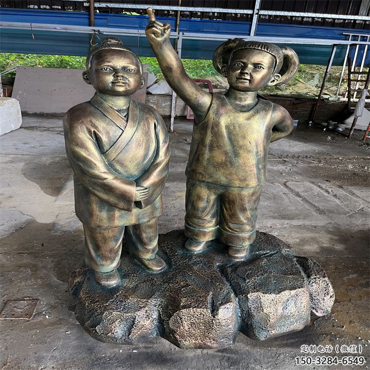 仿銅雕塑廠家，公園雕塑小品，仿銅公園雕塑