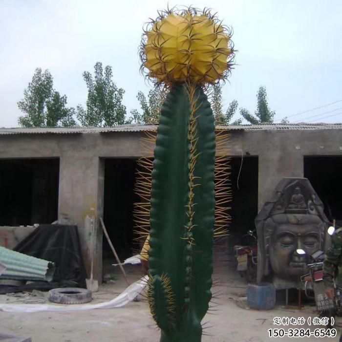 仙人掌雕塑廠家，廣場(chǎng)公園花卉擺件，玻璃鋼仙人掌雕塑小品