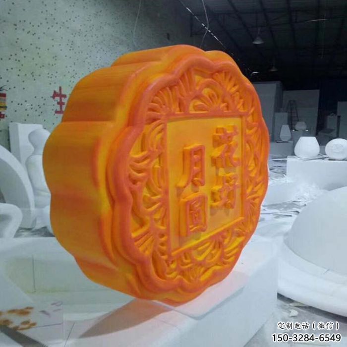 月餅雕塑廠家，仿真景觀擺件，玻璃鋼仿真月餅雕塑小品