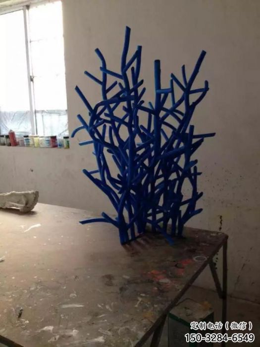海草雕塑廠家，海洋植物景觀擺件，玻璃鋼仿真海草雕塑小品