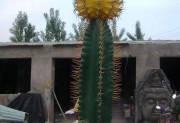 仙人掌雕塑廠家，廣場公園花卉擺件，玻璃鋼仙人掌雕塑小品