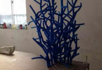 海草雕塑廠家，海洋植物景觀擺件，玻璃鋼仿真海草雕塑小品