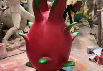 火龍果雕塑廠家，仿真小品水果，玻璃鋼火龍果彩繪雕塑