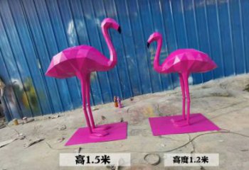 火鳥雕塑廠家，幾何彩繪雕塑，仿真火鳥雕塑制作