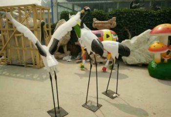 仙鶴雕塑廠家，公園仿真鳥禽，玻璃鋼仿真仙鶴雕塑廠