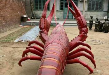 龍蝦雕塑廠家，彩繪海洋生物雕塑，仿真玻璃鋼龍蝦雕塑廠