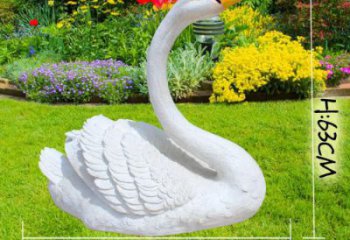 天鵝雕塑廠家，仿真動(dòng)物小品，庭院玻璃鋼天鵝雕塑