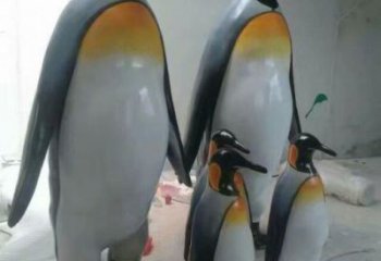 企鵝雕塑廠家，仿真海洋生物雕塑，玻璃鋼企鵝雕塑制造商