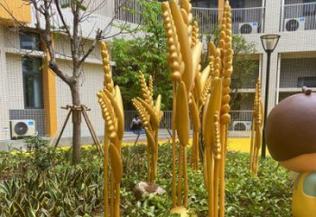 古銅色水稻雕塑廠家 大型城市雕塑 商業(yè)街擺件