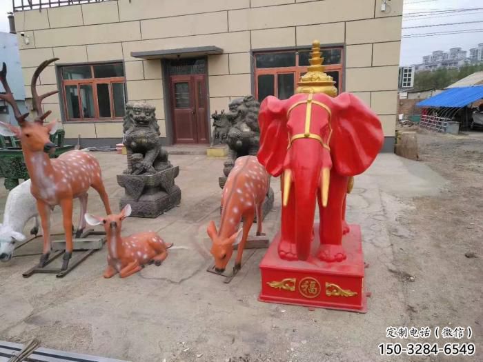 店門口大象雕塑廠家 創(chuàng)意彩繪雕塑 仿真擺件