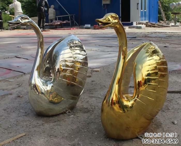 創(chuàng)意天鵝雕塑 步行街店門口雕塑 家禽小品