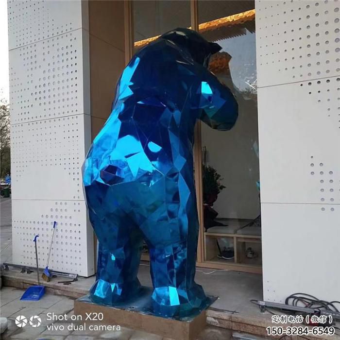 彩繪北極熊雕塑 仿真動(dòng)物雕塑 步行街?jǐn)[件