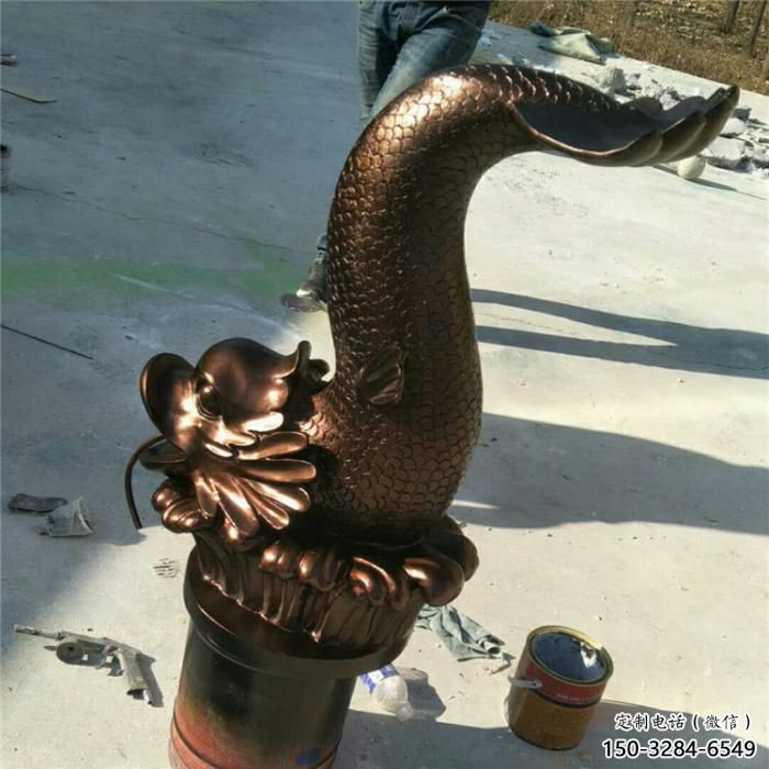 古銅色金魚雕塑 大型城市雕塑 商業(yè)街擺件