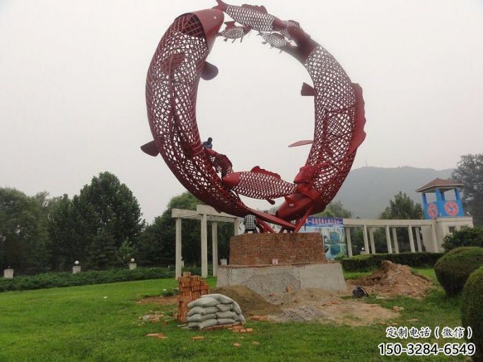 鏤空鯉魚雕塑 廣場(chǎng)近代雕塑 門口小品