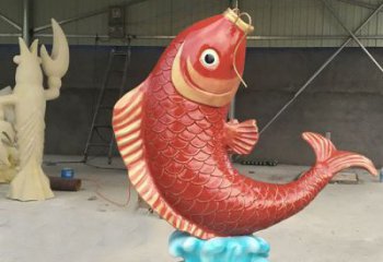 公園鯉魚(yú)雕塑 酒店門口雕塑 彩繪擺件