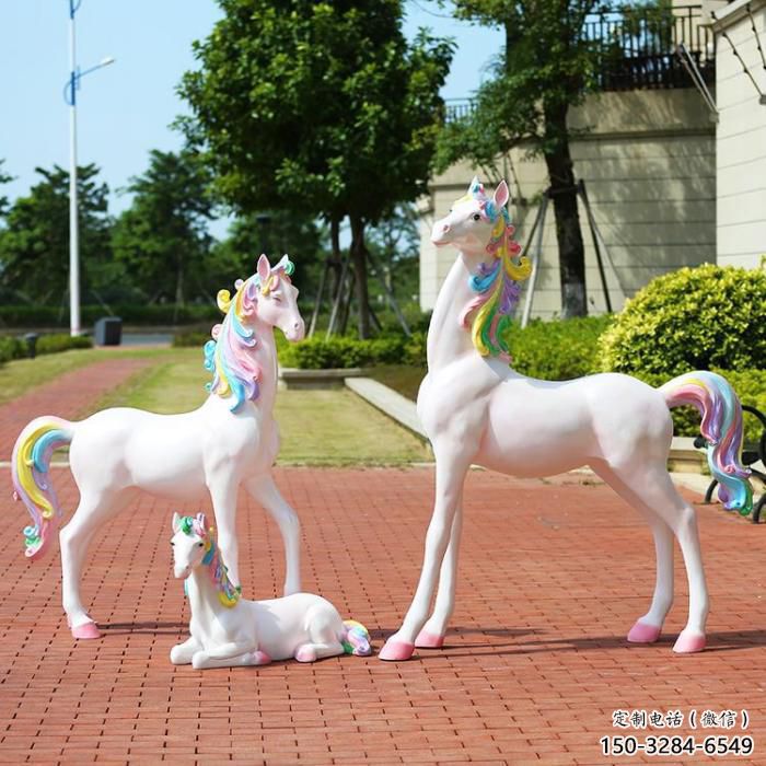 公園獨(dú)角獸雕塑 酒店門口雕塑 彩繪擺件