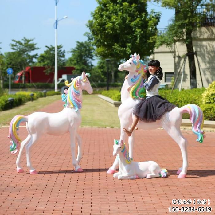 商業(yè)街獨(dú)角獸雕塑 售樓處景觀雕塑 動物擺件