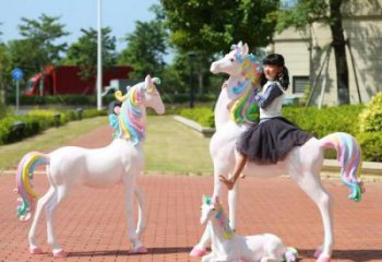商業(yè)街獨角獸雕塑 售樓處景觀雕塑 動物擺件