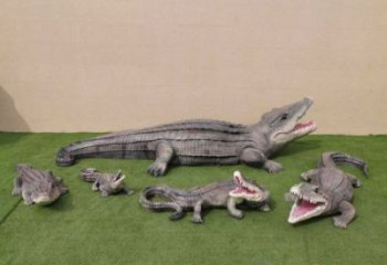 售樓處鱷魚雕塑 商業(yè)街仿真雕塑 動物擺件