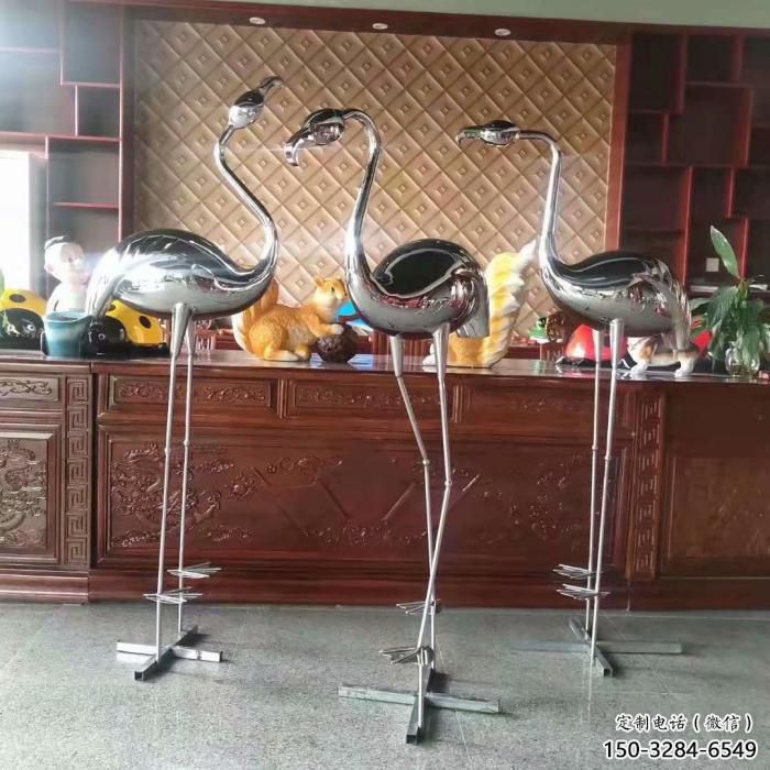 商場(chǎng)火烈鳥雕塑 仿真動(dòng)物雕塑 店門口小品