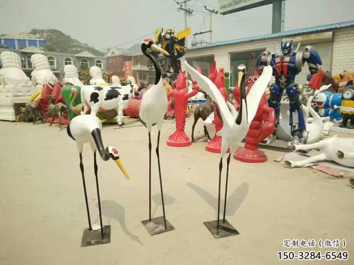 大型仙鶴雕塑 門口創(chuàng)意雕塑 售樓處小品