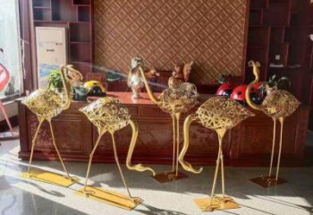 園林火烈鳥雕塑 城市廣場(chǎng)雕塑 步行街?jǐn)[件