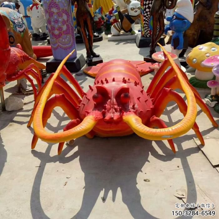 廣場龍蝦雕塑 公園仿真雕塑 抽象擺件